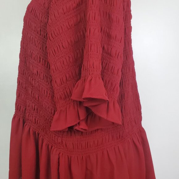 Torrid Chiffon Short Sleeve Smocked Cropped Top Blouse NEW NWT Size 5 - Picture 4 of 14